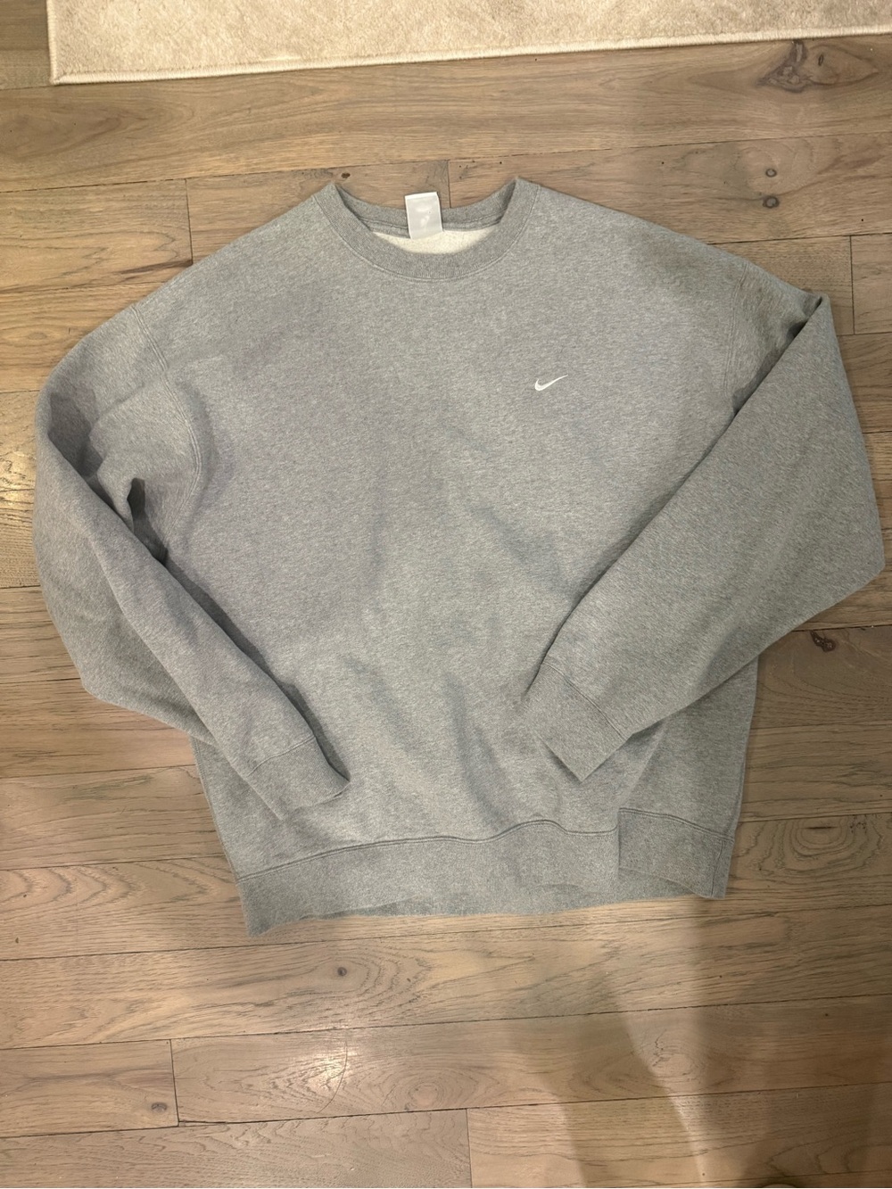 Nike Light Grey Crewneck Sweatshirt with White Swoosh